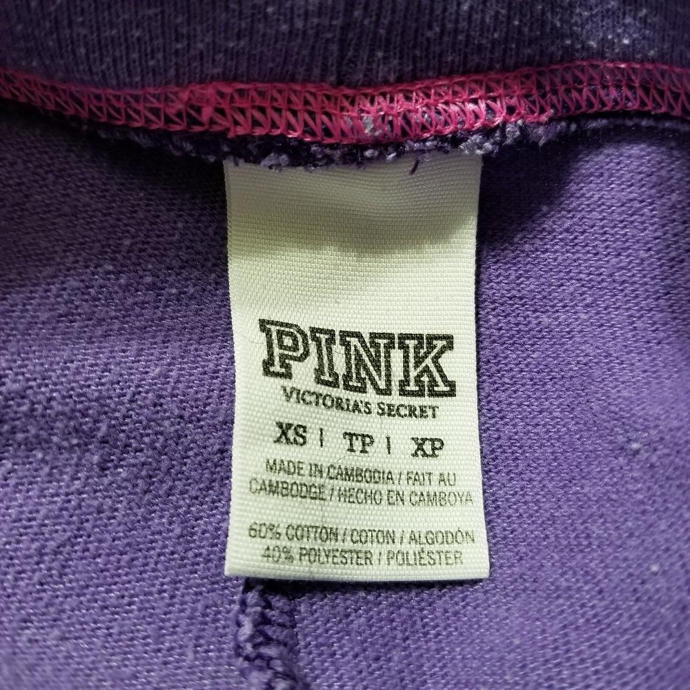 Victoria's Secret PINK pants XS heart logo graphic cropped capri sweats lounge - Picture 14 of 15